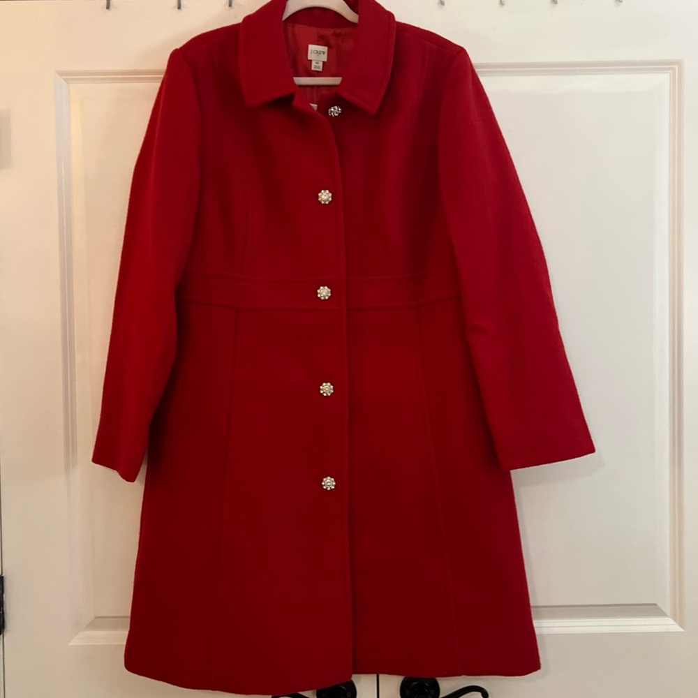 Red Lady Day coat by J.Crew size 16